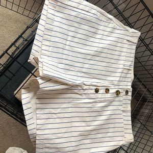 Striped Button Front Shorts